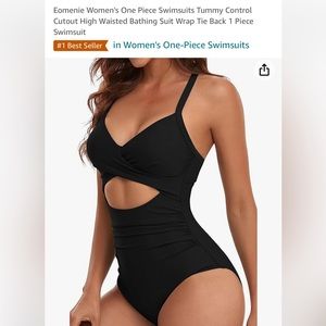 Tummy control tie back one piece swim suit best seller size Small new